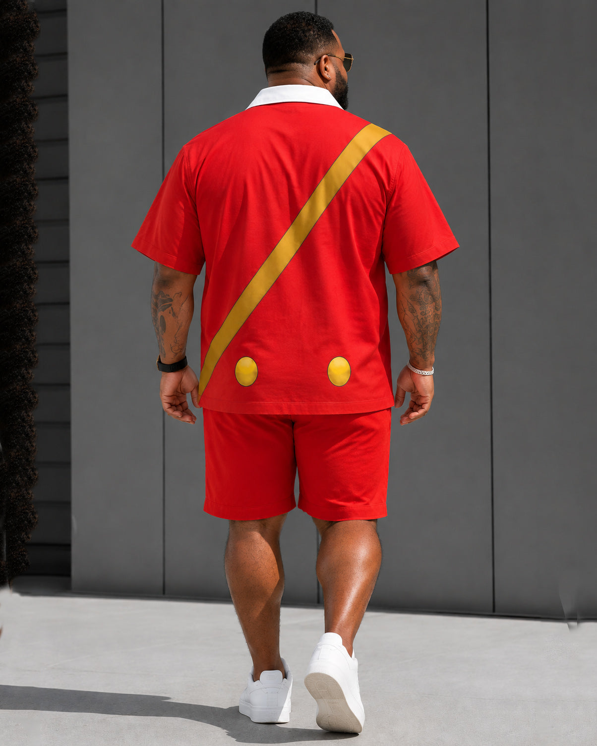 Big & Tall Men's Christmas Captain Hook Peter Pan Inspired Short Sleeve Shirt Shorts Set