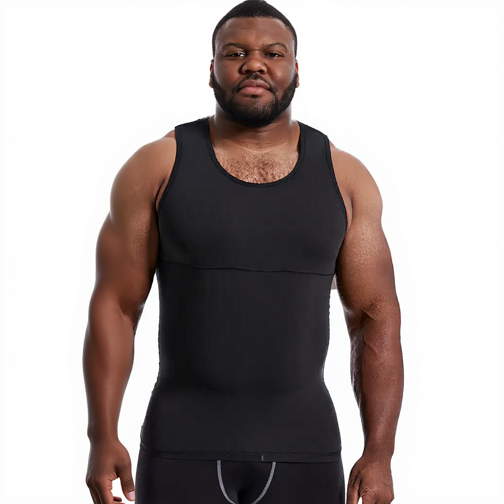 L-4XL Big & Tall Men's Abdominal And Chest Vest | Body Shaping Underwear Compression Vest |