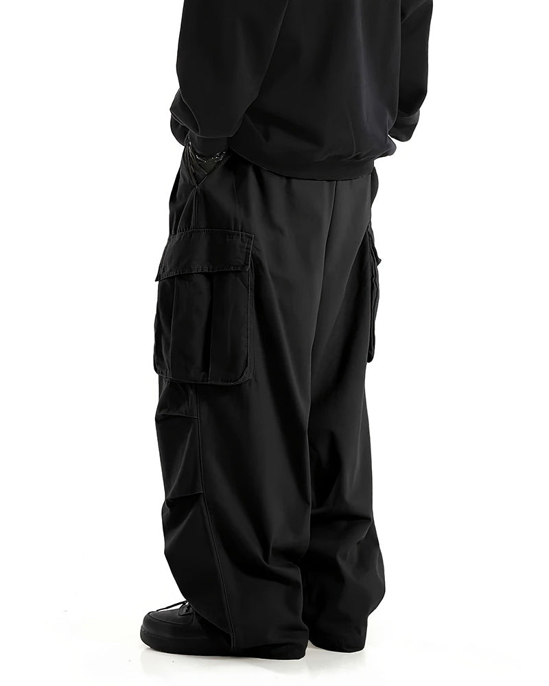 XL-8XL Plus Size Men's Solid Color Coil Trousers