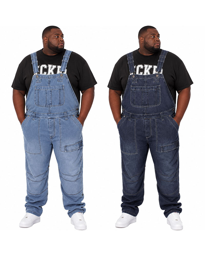 S-5XL Fashion Men's Strap Jeans Trousers