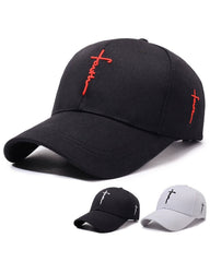 Embroidered English Cross Sword Casual Baseball Cap