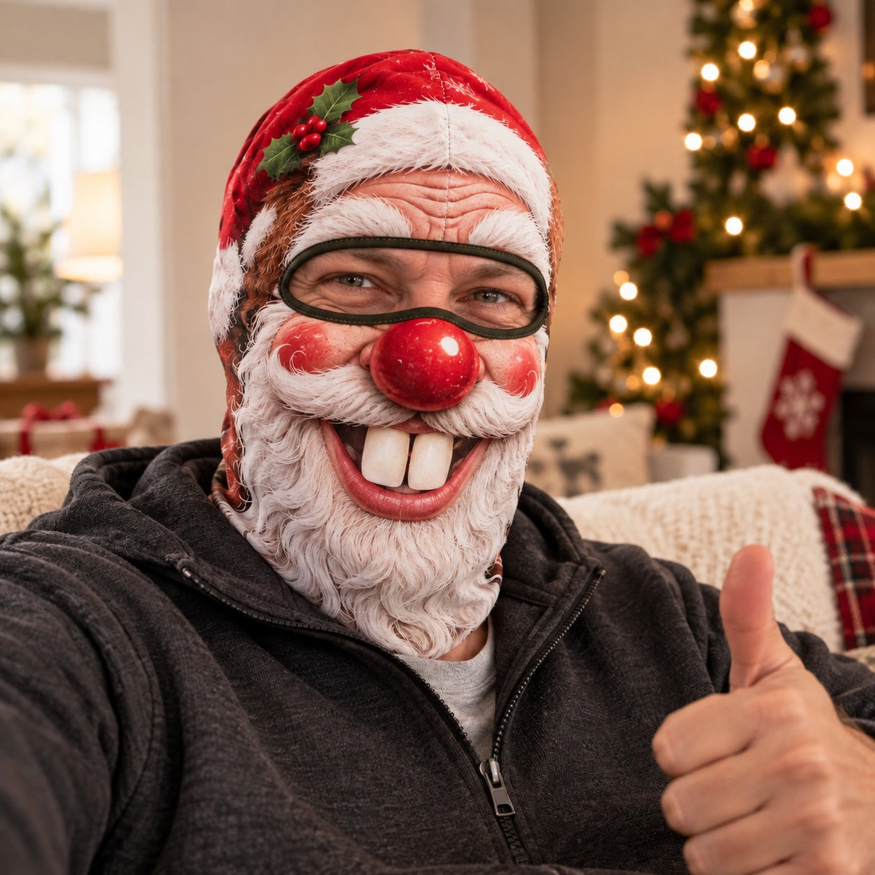 Red-nosed Santa Claus Costume Mask