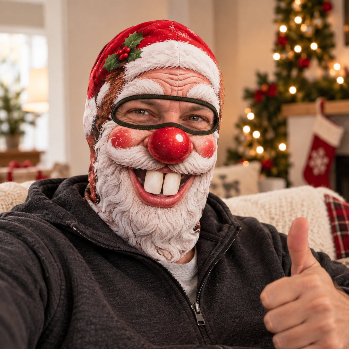 Red-nosed Santa Claus Costume Mask