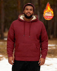 Big & Tall Men's Solid Color Velvet Thickened Hoodie S-3XL