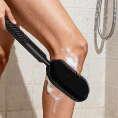 Back Brush for Showering - 27.5-Inch Adjustable Handle with Dual Exfoliating And Massaging Features, Long-Handled Bath Brush with Soft/Granular Texture.