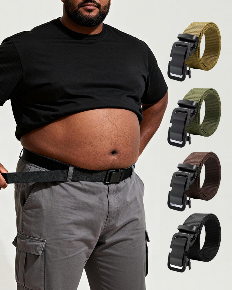 Canvas Nylon Belt Hole-free Automatic Buckle Ultra Thin And Durable