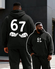 Big & Tall Men's Back "67" Two-Hand Print Hoodie Set