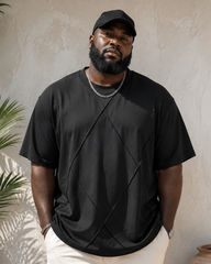 M-4XL Solid Color Deconstructed Cropped T-Shirt