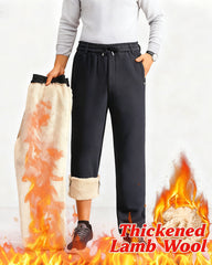 Big & Tall Men's Lambskin Elastic Waist Padded Warm Pants XL-6XL