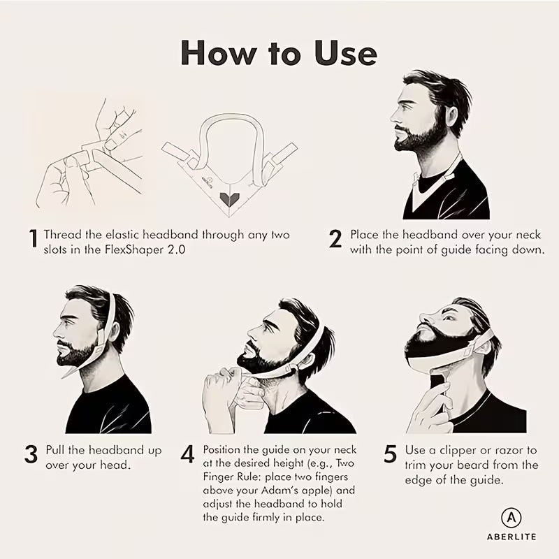 Neck Styling Device, Nape Beard Styling Ruler, Chin Beard Trimming Board