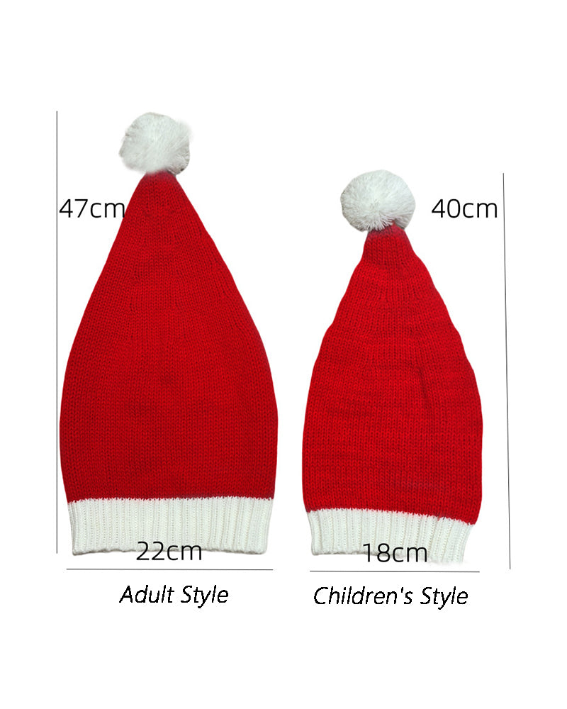 Autumn And Winter Classic Red Christmas Hat Knitted Parent Hat Gift