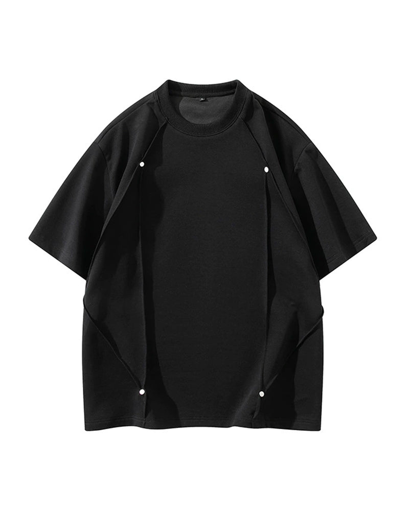L-9XL Solid Color Heavy Cotton Round Neck Short-sleeved T-shirt