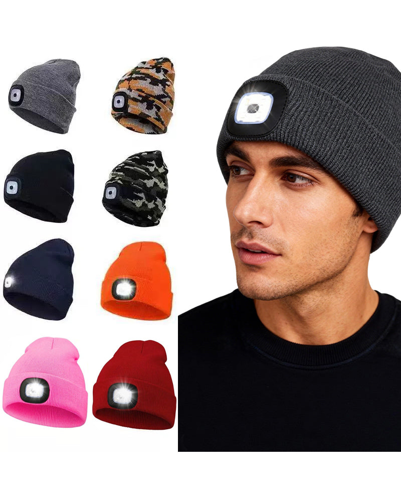 Rechargeable LED Lamp Removable And Washable Outdoor Knitted Hat