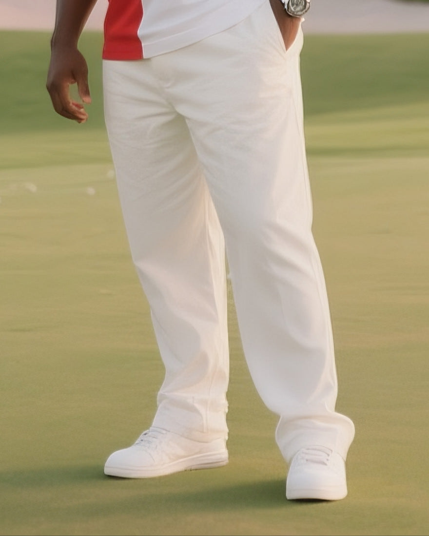 Simple Colorblock Daily Casual Short-sleeved POLO Trousers Suit Men's Plus Size