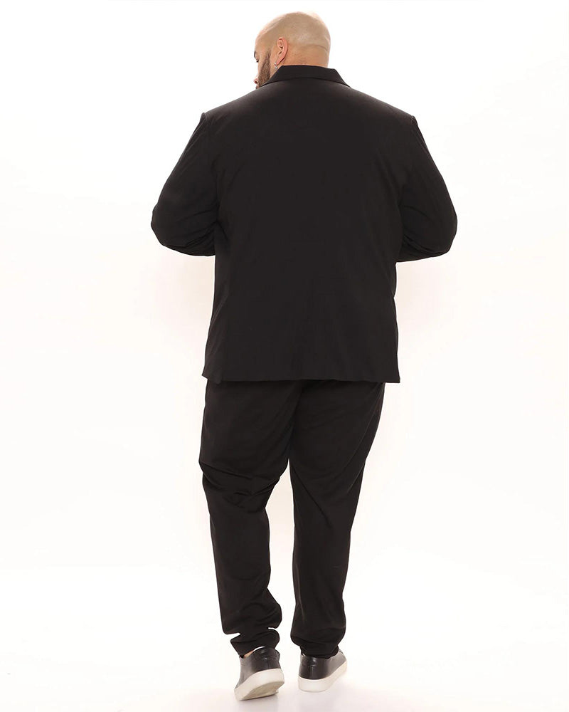 Big & Tall Men's Daily Business Solid Color Trousers
