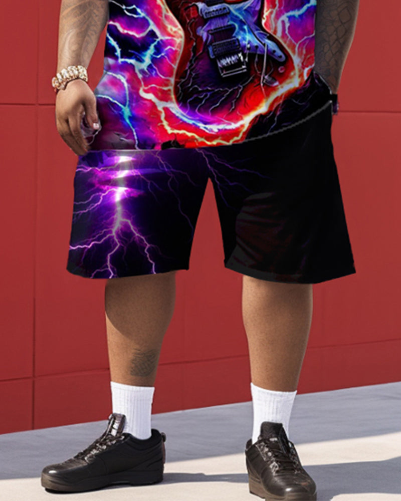 Lightning Guitar Personalized Print Men's Large Size Suit