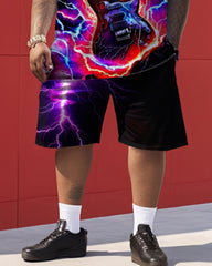 Lightning Guitar Personalized Print Men's Large Size Suit