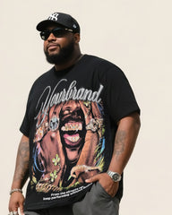 Big Boy Essential Fashion Street Big Mouth Crewneck Short Sleeve T-shirt Trousers Suit