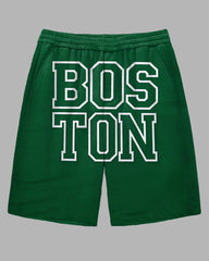 Men's Big Size Casual Simple Letter BOSTON Printed Outdoor Shorts with Pocket