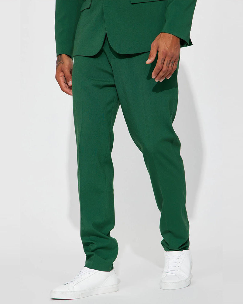 Big & Tall Men's Daily Business Solid Color Trousers