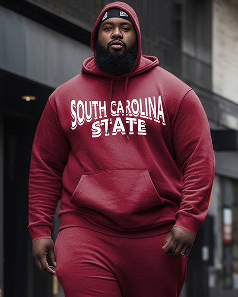 Big & Tall Men's South Carolina State Style Hoodie and Sweatpants Two Piece Set