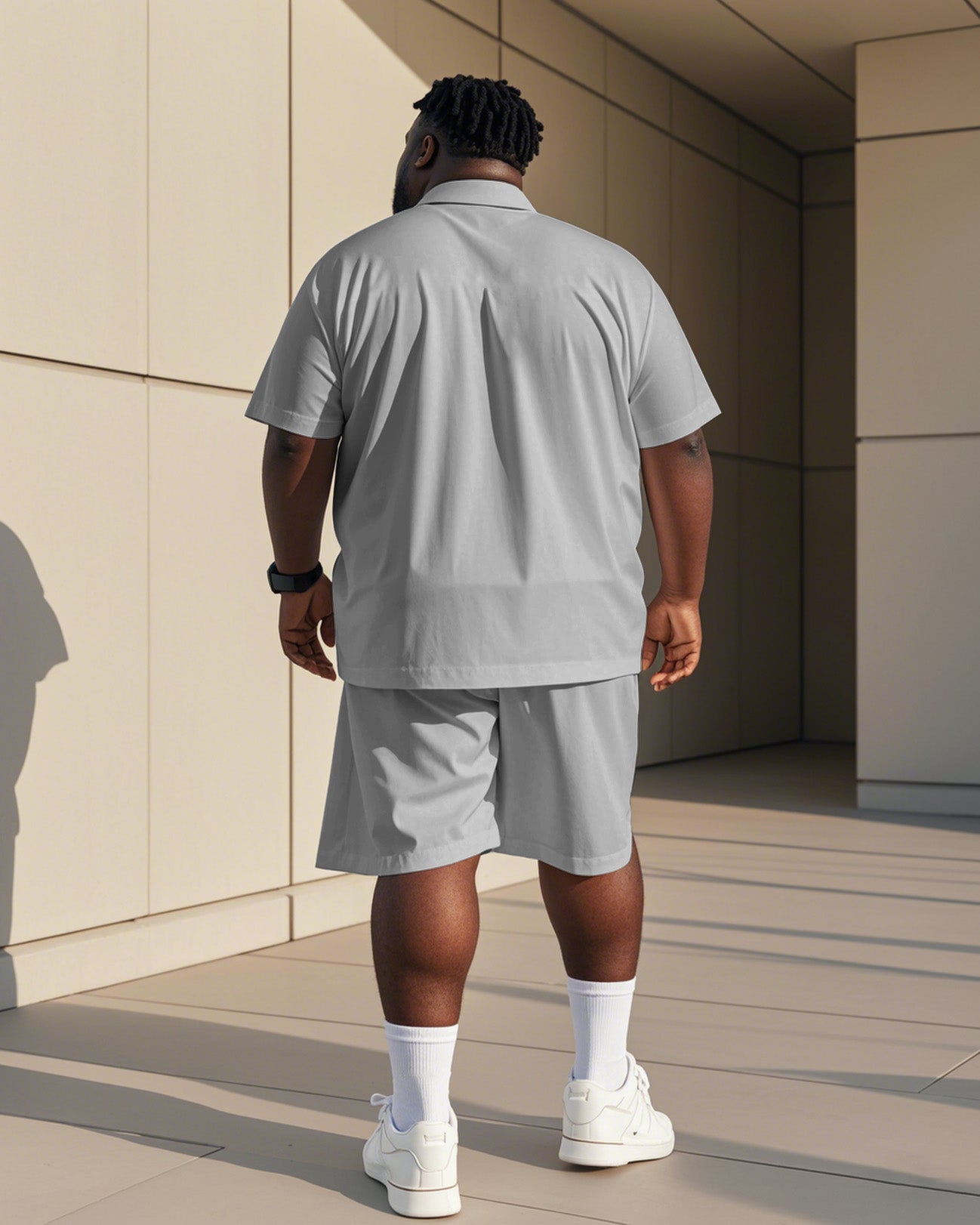 Men's Plus Size Street Fashion White Cartoon Doctor Cosplay Printed Shirt Shorts Suit