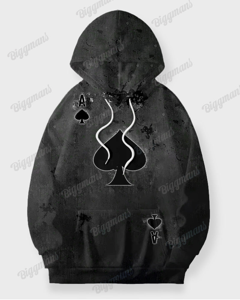 Couple Big and Tall Casual Couple Outfit Poker A Gradient Color Hoodie Set