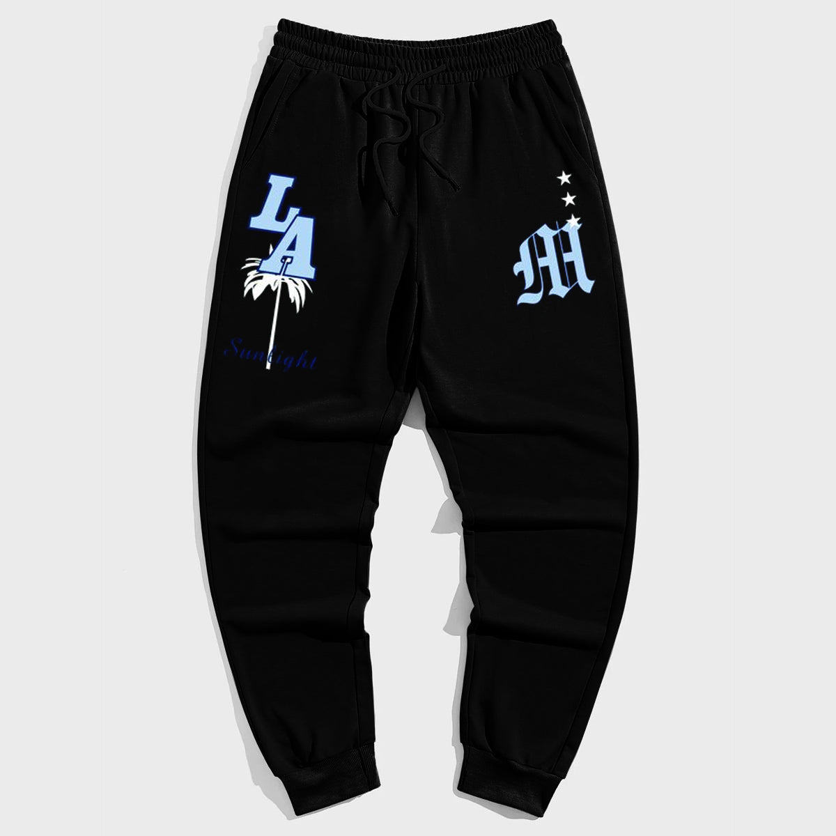 Big Men's Street Style Casual Retro LA Letter Trousers