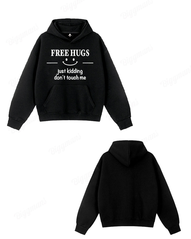 Cotton Material-Simple Smile Loose Oversized Hoodie