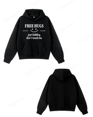 Cotton Material-Simple Smile Loose Oversized Hoodie