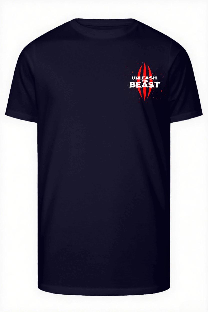 UNLEASH THE BEAST Slogan T-shirt Short Set