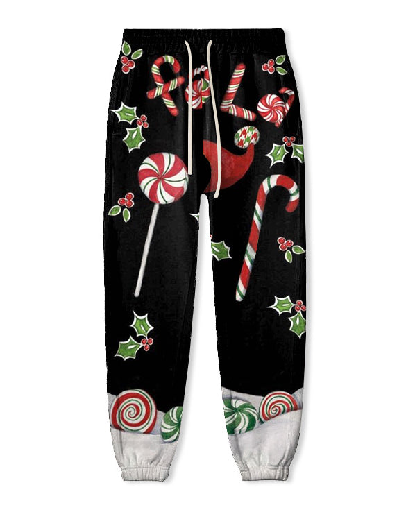 Men's Plus Size Tree Santa Cheer Snowflake Hoodie Set of Two