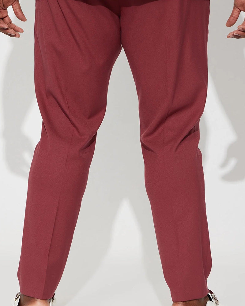 Big & Tall Men's Daily Business Solid Color Trousers