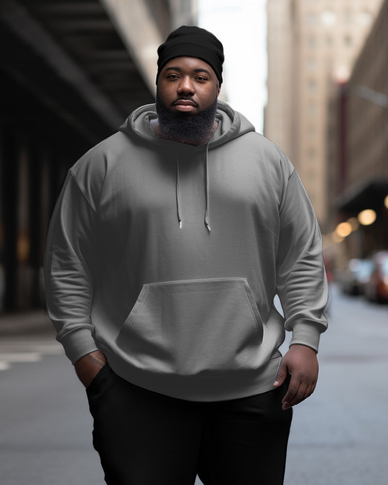 Men's Classic Casual Plus Size Solid Color Hoodie