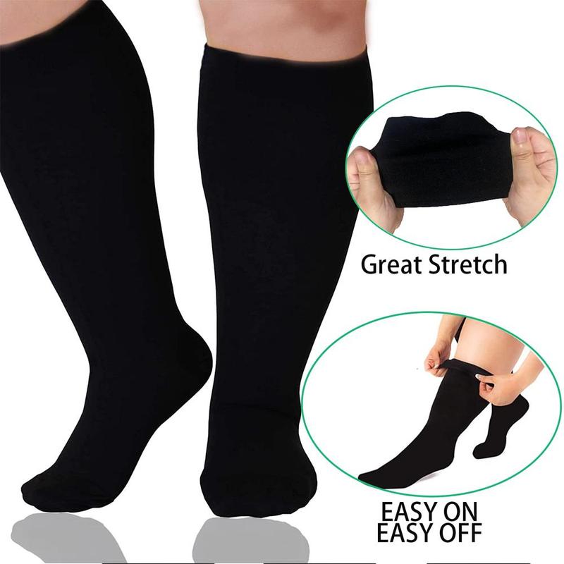 🔥2XL-7XL Solid Color Running Fitness Compression Socks For Obese Men And Women Sports Socks