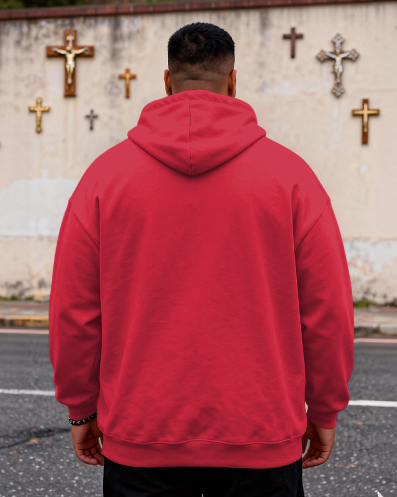 Big & Tall Men's HE LEFT THE 99 Lamb Faith Letter Print Hoodie