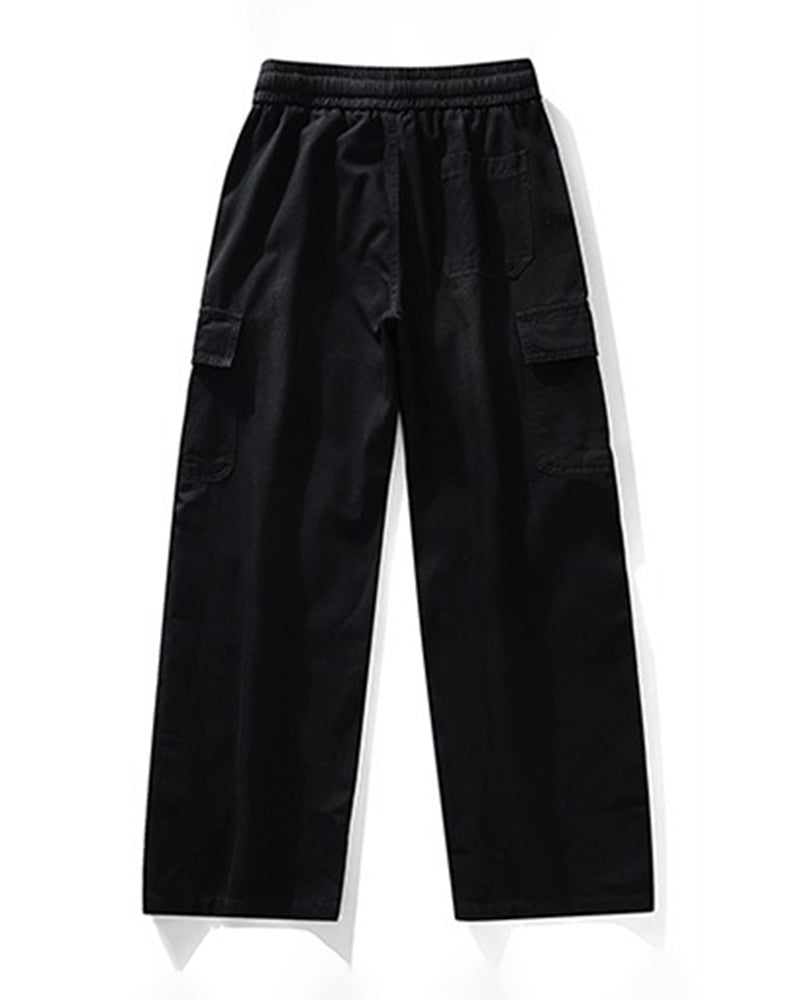 Big & Tall Men's Retro Tooling Style Old Straight Tube Stretch Jeans M-8XL