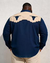 Big & Tall Men's Western Tau Print Long Sleeve Shirt