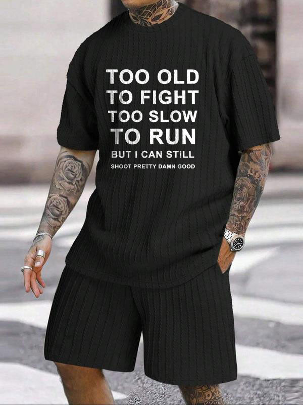 Fun Shooting Slogan Print Texture Large Size Vacation Suit