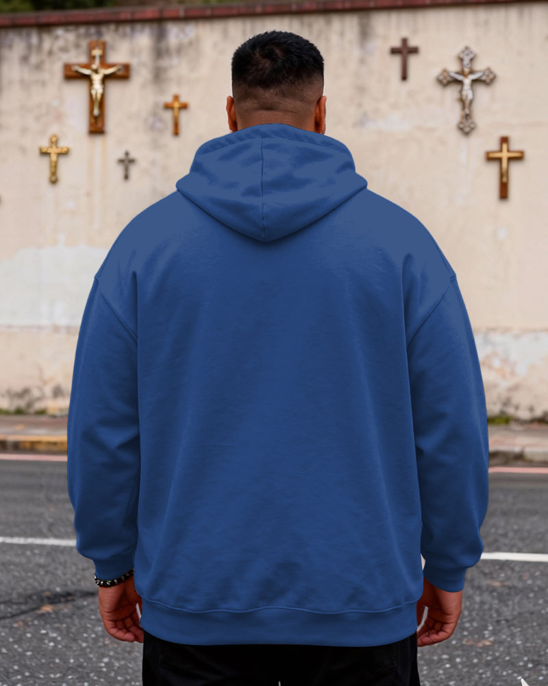 Big & Tall Men's HE LEFT THE 99 Lamb Faith Letter Print Hoodie