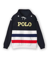 Big Men's Tracksuit Hip Hop POLO Colorblock Hoodies 2-Piece Set