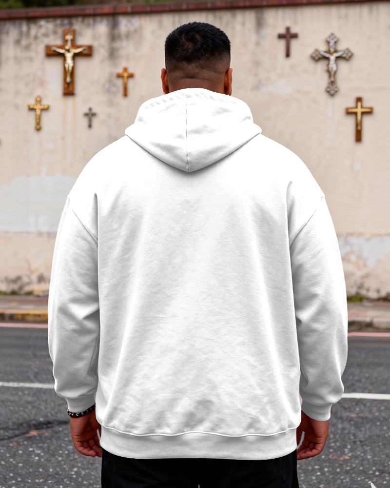 Big & Tall Men's HE LEFT THE 99 Lamb Faith Letter Print Hoodie