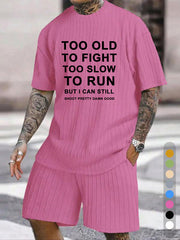 Fun Shooting Slogan Print Texture Large Size Vacation Suit