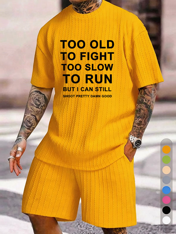 Fun Shooting Slogan Print Texture Large Size Vacation Suit