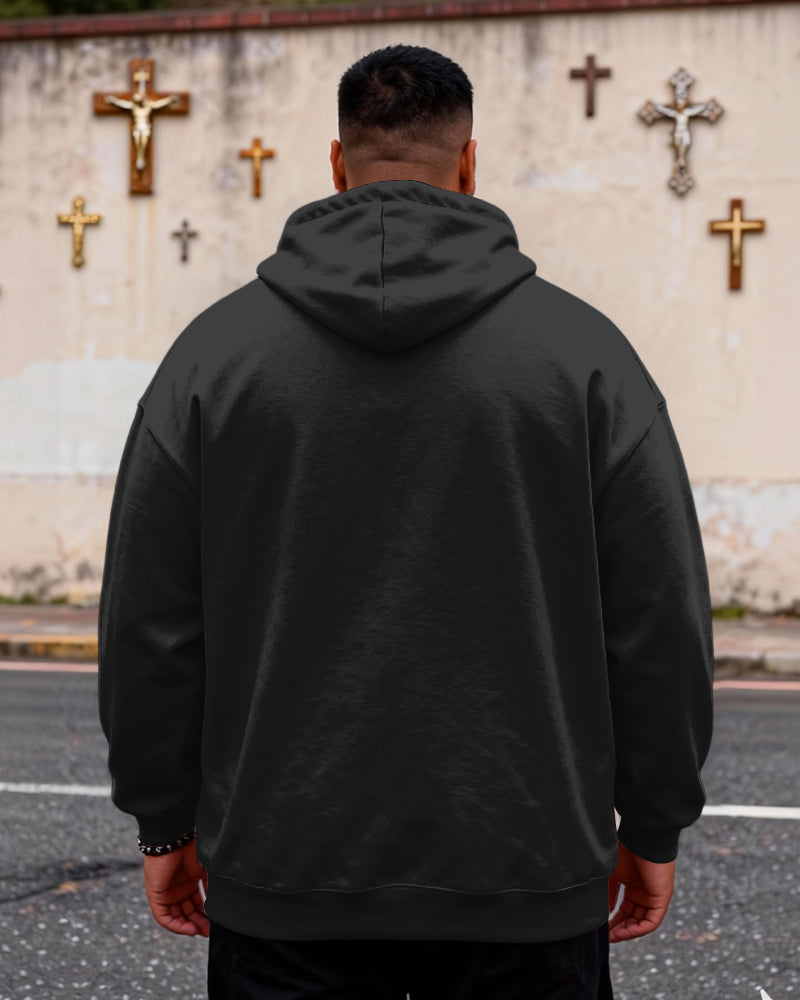 Big & Tall Men's HE LEFT THE 99 Lamb Faith Letter Print Hoodie