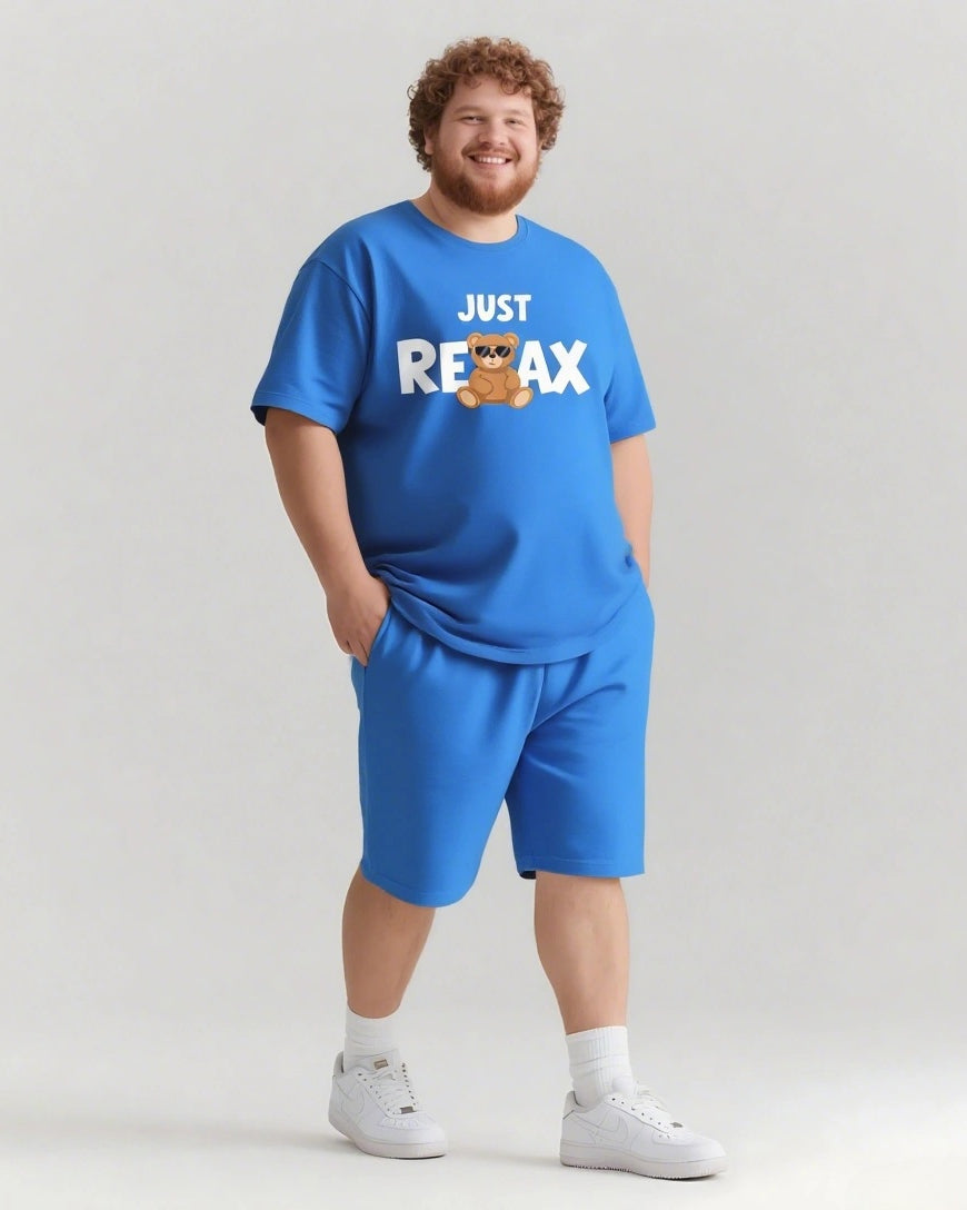 JUST RELAX Slogan T-shirt 2-Piece Set