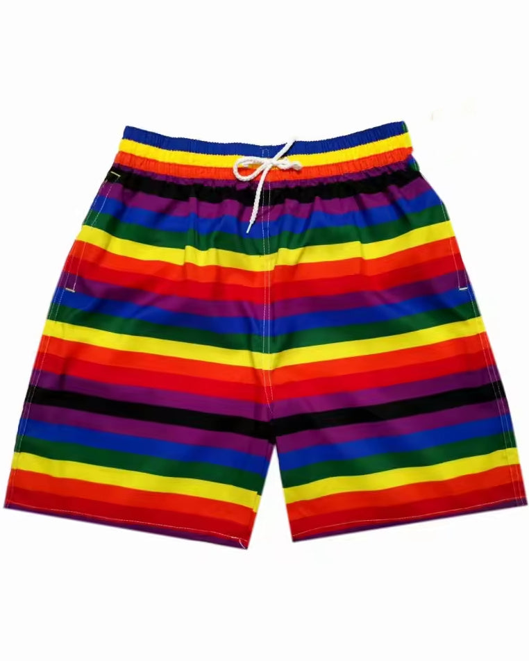 Big & Tall Men's Hawaii. Striped Rainbow Gradient Seaside Beach Pants
