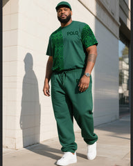 Big Boy's Daily Casual Simple Printed Striped Short Sleeve Trousers Suit