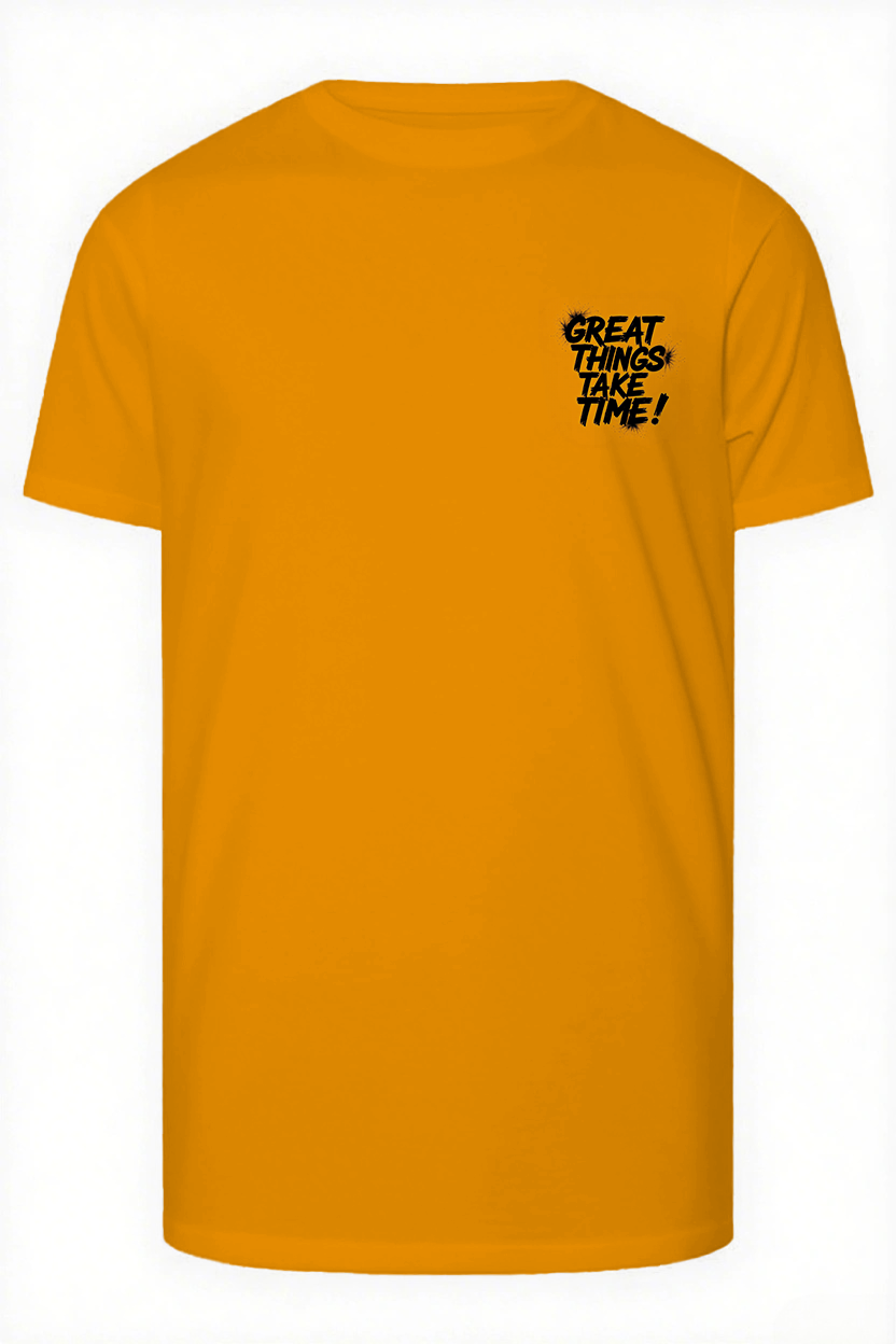 GREAT THINGS TAKE TIMES Slogan T-shirt 2-Piece Set