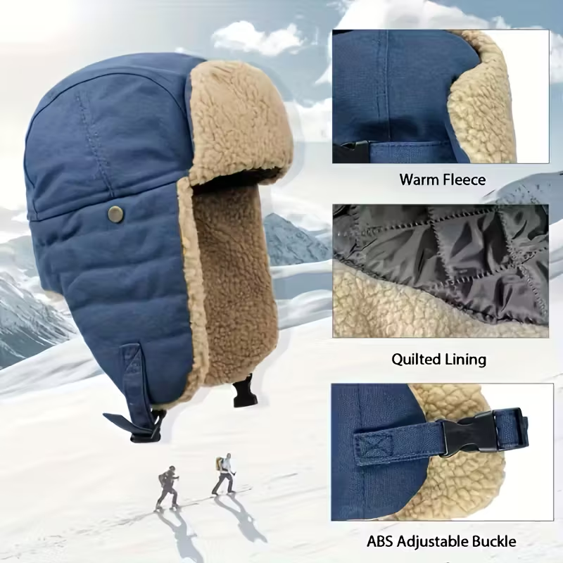 Men'S Thermal Winter Hat with Ear Flaps